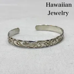 USED 古着 アクセサリー ブレスレット、バングル ハワイアンジュエリー プルメリア オープンバングル 925刻印