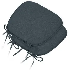 新品 Shinnwa 椅子クッションひも付き 馬蹄形 43*41*3cm厚み 洗えるカバー 滑り止め加工 ダイニングチェアクッション 食卓椅子クッション テーブル 椅子 クッション 座布団 (ブラック グレー２枚入)