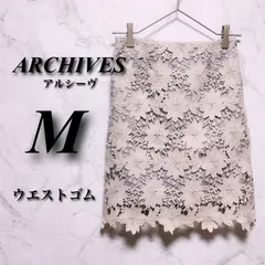 【綺麗】 アルシーヴ M レディース グレー系 春夏秋 レース スカート 花柄 ウエストゴム 古着のサムネイル