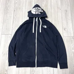 The North Face Men's XL Full Zip Hoodie Sweatshirt Navy Embroidered Logo ノースフェイス ジップパーカー メンズ XL ネイビー ロゴ刺繍
