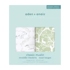 新品 aden + anais エイデンアンドアネイ おくるみ ハーモニー 2枚セット 112×112cm モスリンコットン スワドル 新生児 SWADAEESWC20028