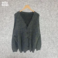 mily bilet　グレー系ボタン付きカーディガン Lサイズ