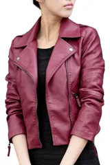 (RONGUI) ライダースジャケット ダブル フェイクレザー レディース ジャケット バイカー 革ジャン