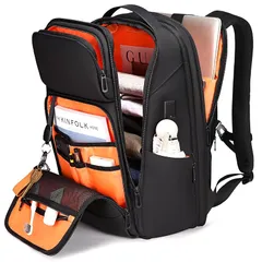 [FENRUIEN] リュック メンズ ビジネスリュック リュックサック 大容量 PCラップトップバック 防水 17インチ ビジネスバッグ マチ拡張 USB充電ポート 黒 型崩れ防止 通学 通勤 出張