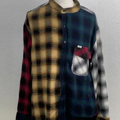 Lee　リー　SPORTS WEAR バンドカラー チェックネルシャツ 切り替えデザイン Mサイズ　20251024-0011