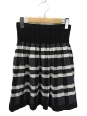 コムサマチュア Comme ca Mature スカート リバーシブル チェック ストライプ  F 黒 白 グレー