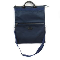 NIB marine (N.I.B.) 3-way handbag, shoulder bag, clutch, nylon, navy blue.
