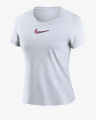 ナイキ テニス 半袖Tシャツ 白 半袖 ニット クロップド丈 ゴルフ ドライフィット ランニング トップス