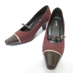 新品同様 PEDALA ペダラ アシックス スエードパンプス サイズ22 1/2 EE ボルドー レディース 古着 中古 USED