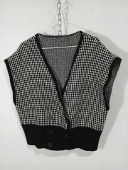 ハウンドトゥース パターン ニット ベスト