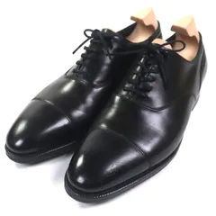 極美品▼John Lobb ジョンロブ ALFORD アルフォード ストレートチップ レースアップ 内羽根 レザーシューズ ブラック 8 純正シューツリー箱・保存袋付き イングランド製 メンズ