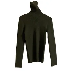 美品 RALPH LAUREN ラルフローレン ハイネック リブニット カットソー セーター Mサイズ カーキ レディース 古着 中古 USED