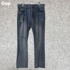 GAP ライトブルー ダメージ加工 ストレートデニムパンツ Mサイズ