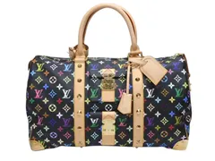 新品同様 LOUIS VUITTON ルイヴィトン キーポル 45 ボストンバッグ M92640 モノグラム マルチカラー ブラック 村上隆 中古 4b008184