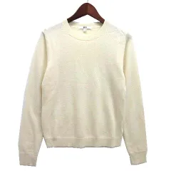 ユニクロ UNIQLO カシミヤ クルーネック セーター 長袖 ニット オフホワイト S 408719