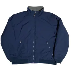 エルエルビーン ロゴ ウォームアップ ジャケット ナイロン フリース ネイビー スリーシーズン アウター メンズ 古着 長袖