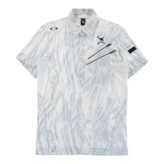 サイズ：M OAKLEY オークリー 433969JP 半袖ポロシャツ ボタンダウン 総柄 グレー系 [240101544636] ゴルフウェア メンズ ストスト