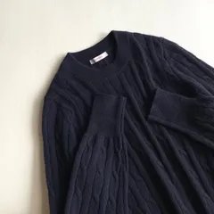 JOURNAL STANDARD カシミヤ100% クルーネック ケーブル ニット プルオーバー 濃紺