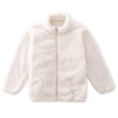 【新品】 [Ｋａｙｉｙａｓｕ] ボア ジャケット キッズ フリース 女の子 男の子 アウター コート ジュニア ボーイズ もこもこ ガールズ 子供 春 秋 冬 通学 通園 100-180 親子服 (100, オフホワイト) 1
