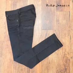 Nudie Jeans/30サイズ/美脚デニムパンツ THIN FINN 113146 WORN BLACK COATED こなれ感 ストレッチ イタリア製 新品/黒/ブラック/kt131/