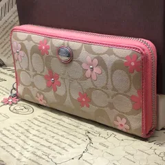 コーチ 長財布 シグネチャー カード 札入れ 花 フラワー FX25