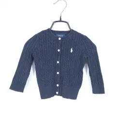 ポロラルフローレン キッズ 秋冬 ニットカーディガン ネイビー 2/2T (HU41104)