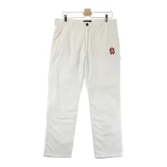 サイズ：L ROUGH&SWELL ラフアンドスウェル  ロゴ刺繍 中綿パンツ  ホワイト系 [240101545086] ゴルフウェア メンズ ストスト