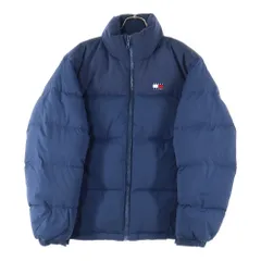 TOMMY JEANS (トミージーンズ) ダウンジャケット コーデュロイ 刺繍ロゴ ネイビー DM20004