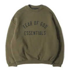 【新品】FEAR OF GOD フィアオブゴッド スウェット オリーブ サイズ:S | 24AW FOG ESSENTIALS オーバーサイズ ヘビーウエイト スウェットシャツ (Fleece Crewneck) | トップス トレーナー【メンズ】
