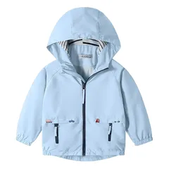 【新品】 [Volunboy] ウインドブレーカー キッズ 男の子 子供 アウター ジャンパー 春 秋 薄手 裏地付き 撥水 防風 防寒 80-140cm (水色,120) 1