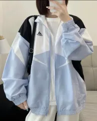 アディダス カラーブロック ウーブン トラックジャージ ウィンドブレーカー ジップアップ ジャケット ブルー IC3695