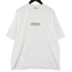 美品 everyone エブリワン 半袖Tシャツ EV23-CS06 Sketchy Logo Short Sleeve Tee Shirt コットン 日本製 ホワイト 白 L 71014031