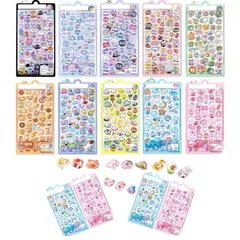 シール ぷくぷく 12枚 可愛い ぷくぷくシール 立体 ごほうび ステッカー ぷっくり デコシール 水筒 スマホケース 手帳 アルバム (8 styles 12枚) 0
