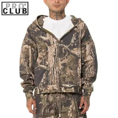 【54PC0301】 PRO CLUB Heavywide Fleece Zip up camo