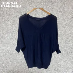 JOURNAL STANDARD ダークネイビー Vネック 五分袖 ニット Fサイズ