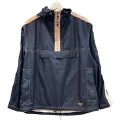 L.L.Bean エルエルビーン ハーフジップ マウンテンパーカー プルオーバー 内側メッシュ ネイビー ベージュ Lサイズ レディース 秋 ゴーゴー古着 溝口店 草2321