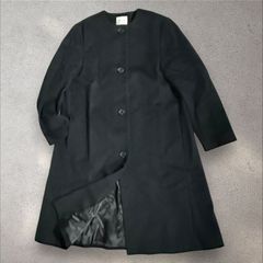 GALERIE VIE ノーカラーコート カシミヤ100％ ブラック S GALERIE VIE（ギャルリー ヴィー） ノーカラーコート コート ダブル ジャケット・アウター