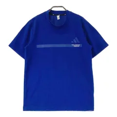 サイズ：M ADIDAS GOLF アディダスゴルフ HS8997 2024年モデル モックネック 半袖Tシャツ 総柄 ブルー系 [240101546265] ゴルフウェア メンズ ストスト