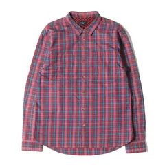 美品 Paul Smith ポールスミス シャツ サイズ:L チェック コットンシャツ JEANS レッド ネイビー トップス カジュアルシャツ 長袖【メンズ】
