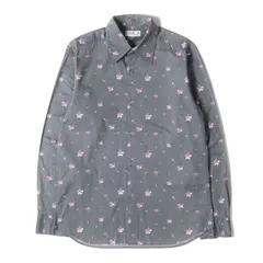 agnes b. アニエスベー シャツ サイズ:詳細参照 小花柄 コットン ボタン シャツ グレー トップス カジュアルシャツ 長袖【メンズ】