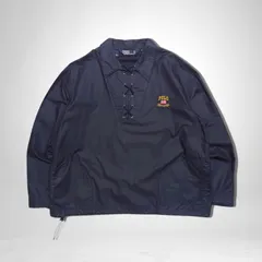Polo by Ralph Lauren ポロ バイラルフローレン 90s フィッシャーマンズ スモック N-2 レインパーカー ドローコード プルオーバー ミリタリー 星条旗 刺繍 三角タグ 濃紺 90年代 ネイビー