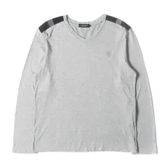 BLACK LABEL CRESTBRIDGE ブラック レーベル クレストブリッジ カットソー サイズ:M / ショルダーパッチ ワンポイント CBエンブレムロゴ 刺繍 Vネック カットソー / ヘザーグレー / トップス Tシャツ 長袖【メンズ】【中古】