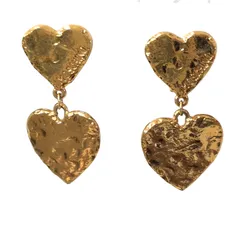 【希少】ヴィンテージ　MOSCHINO　大きめ　ハート イヤリング　ゴールド　モスキーノ