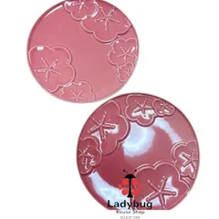 ナチュラルキッチン 梅の花 皿  2枚セット 17cm ケーキソーサー ピンク　 正月 食器 テーブルウェア 人気 美品 上品 おしゃれ 和食器 洋食器 デザート皿 菓子皿 インテリア ギフト