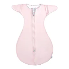 新品 [enne.] スワドル メッシュ 夏 夏用 新生児 バンブー コットン おくるみ 手が出る ベビー モロー反射 赤ちゃん スリーパー 安眠 夜泣き (ピンク花柄バンブーメッシュ L)