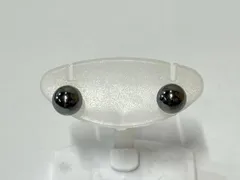 【針に歪みあり】 K18 ゴールド 総重量約1.0g 黒色石 ピアス