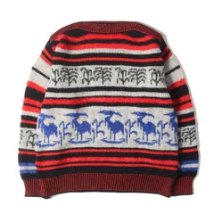 美品 TOGA トーガ ニット サイズ:46 23AW フェアアイル ジャガード ボーダー ニット (WOOL JACQUARD KNIT PULLOVER) / VIRILIS レッド ブラック グレー ブルー トップス セーター【メンズ】のサムネイル