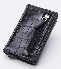 カードケース カード入れ ミニ財布 小銭入れ メンズ クロコ レザー キャッシュレス