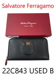 美品】Salvatore Ferragamo ネイビー 長財布 - メルカリ