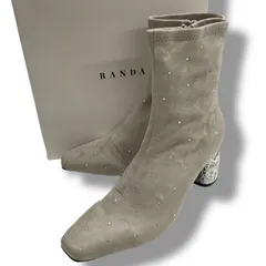 新品 未使用 箱付 RANDA ランダ 20th Anniversary ストーン × ビジューヒールショートブーツ 20周年 ショートブーツ ブーツ キラキラ グレー 灰色 サイズLL レディース 秋 ゴーゴー古着マルイ北千住店 26 No.1124